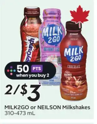 Sobeys MILK2GO or NEILSON Milkshakes offer