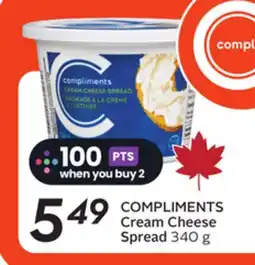 Sobeys COMPLIMENTS Cream Cheese Spread offer