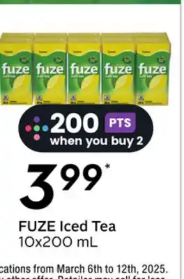 Sobeys FUZE Iced Tea offer