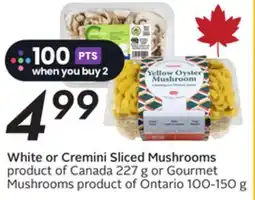 Sobeys White or Cremini Sliced Mushrooms offer