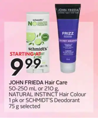 Sobeys JOHN FRIEDA Hair Care offer