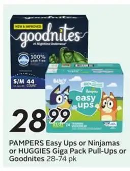 Sobeys PAMPERS Easy Ups or Ninjamas or HUGGIES Giga Pack Pull-Ups or Goodnites offer