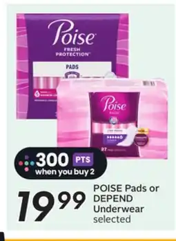 Sobeys POISE Pads or DEPEND Underwear offer