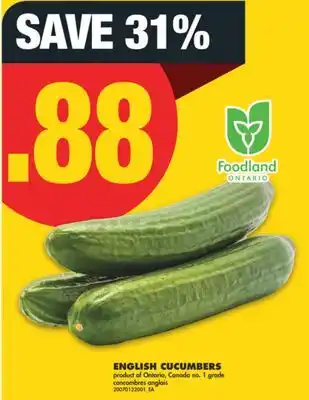 No Frills ENGLISH CUCUMBERS offer