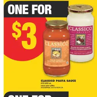 No Frills CLASSICO PASTA SAUCE, 410/600 ML offer