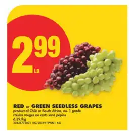 No Frills RED OR GREEN SEEDLESS GRAPES offer