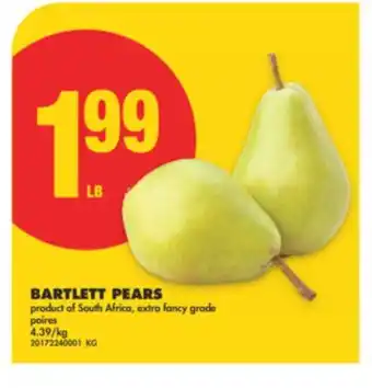 No Frills BARTLETT PEARS offer