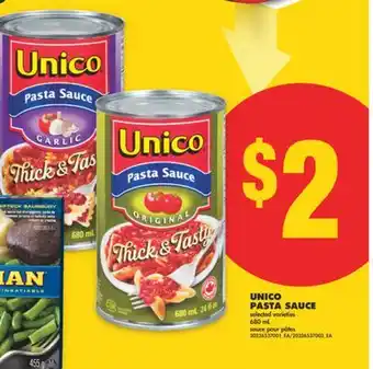 No Frills UNICO PASTA SAUCE, 680 ML offer