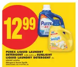 No Frills PUREX LIQUID LAUNDRY DETERGENT, 4.08-4.43 L OR SUNLIGHT LIQUID LAUNDRY DETERGENT, 4 L offer