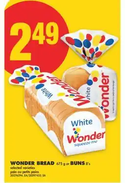 No Frills WONDER BREAD, 675 G OR BUNS, 8'S offer