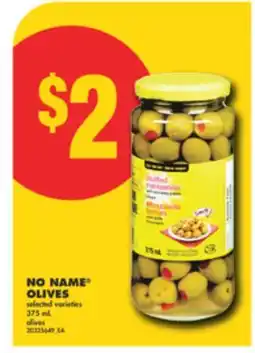 No Frills NO NAME OLIVES, 375 ML offer