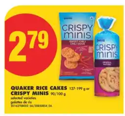 No Frills QUAKER RICE CAKES, 127-199 G OR CRISPY MINIS, 90/100 G offer