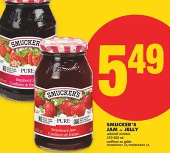 No Frills SMUCKER'S JAM OR JELLY, 310-500 ML offer