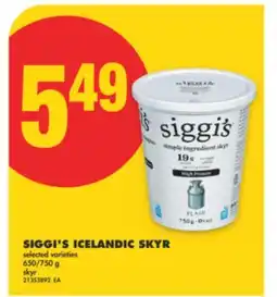 No Frills SIGGI'S ICELANDIC SKYR, 650/750 G offer