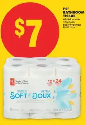 No Frills PC BATHROOM TISSUE, 12=24 ROLLS offer