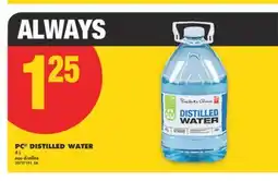 No Frills PC DISTILLED WATER, 4 L offer