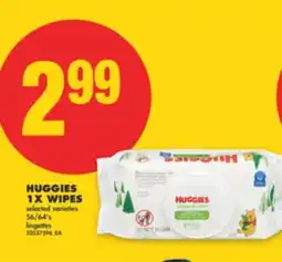 No Frills HUGGIES 1X WIPES, 56/64' S offer