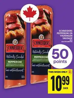 Food Basics SCHNEIDERS PEPPERONI OR THURINGER SAUSAGE offer