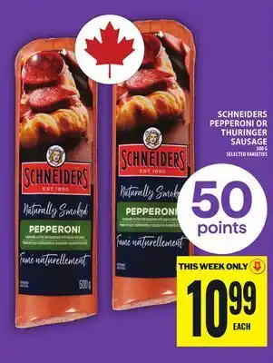 Food Basics SCHNEIDERS PEPPERONI OR THURINGER SAUSAGE offer