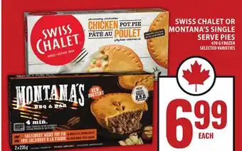 Food Basics SWISS CHALET OR MONTANA'S SINGLE SERVE PIES offer