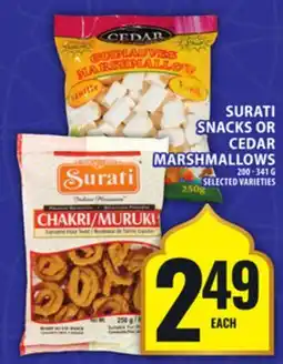 Food Basics SURATI SNACKS OR CEDAR MARSHMALLOWS offer