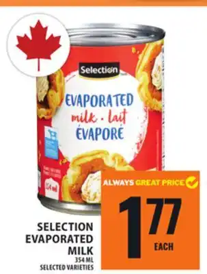 Food Basics SELECTION EVAPORATED MILK offer