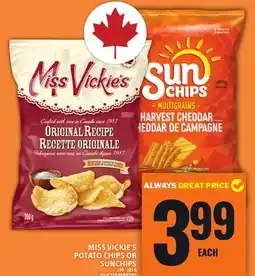 Food Basics MISS VICKIE'S POTATO CHIPS OR SUNCHIPS offer