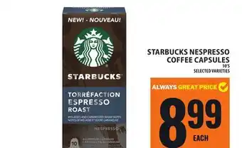 Food Basics STARBUCKS NESPRESSO COFFEE CAPSULES offer