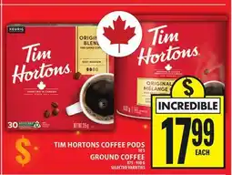 Food Basics TIM HORTONS COFFEE PODS OR GROUND COFFEE offer