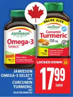 Food Basics JAMIESON OMEGA-3 SELECT OR CURCUMIN TURMERIC offer