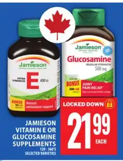 Food Basics JAMIESON VITAMIN E OR GLUCOSAMINE SUPPLEMENTS offer