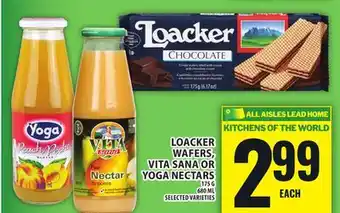 Food Basics LOACKER WAFERS, VITA SANA OR YOGA NECTARS offer