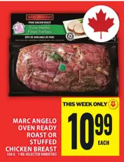 Food Basics MARC ANGELO OVEN READY ROAST OR STUFFED CHICKEN BREAST offer