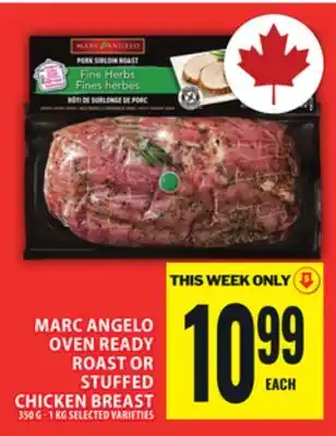 Food Basics MARC ANGELO OVEN READY ROAST OR STUFFED CHICKEN BREAST offer