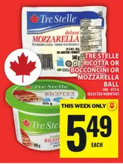 Food Basics TRE STELLE RICOTTA OR BOCCONCINI OR MOZZARELLA BALL offer