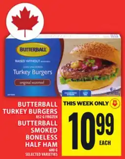 Food Basics BUTTERBALL TURKEY BURGERS OR BUTTERBALL SMOKED BONELESS HALF HAM offer