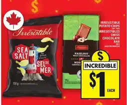 Food Basics IRRESISTIBLE POTATO CHIP IRRESISTIBLES SWISS CHOCOLATE BAR offer