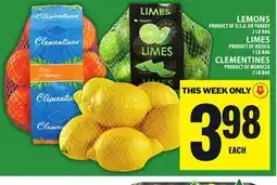 Food Basics LEMONS, LIMES OR CLEMENTINES offer