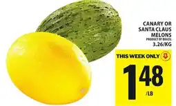 Food Basics CANARY OR SANTA CLAUS MELONS offer