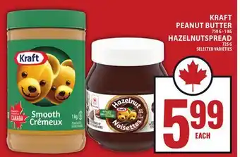 Food Basics KRAFT PEANUT BUTTER, HAZELNUT SPREAD offer