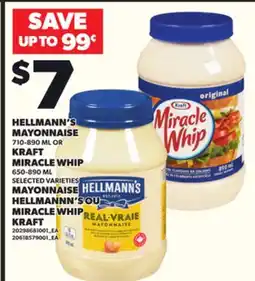 Independent Grocer HELLMANN'S MAYONNAISE, 710-890 OR KRAFT MIRACLE WHIP, 650-890 ML offer