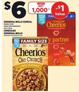 Independent Grocer GENERAL MILLS CEREAL FAMILY SIZE, 475-778 G offer