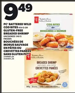 Independent Grocer PC BATTERED WILD COD BITES, 454 G OR GLUTEN-FREE BREADED SHRIMP UNCOOKED, 340 G offer