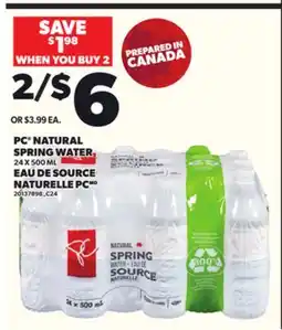 Independent Grocer PC NATURAL SPRING WATER 24 X 500 ML offer