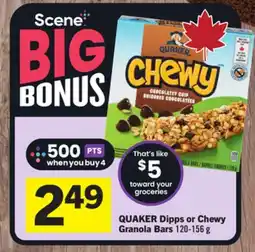 Foodland QUAKER Dipps or Chewy Granola Bars offer