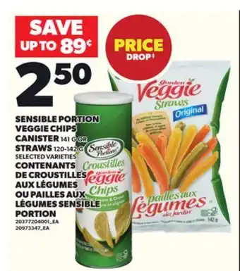 Independent Grocer SENSIBLE PORTION VEGGIE CHIPS CANISTER, 141 G STRAWS, 120-142 offer