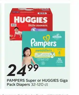 Sobeys Super or Giga Pack Diapers offer