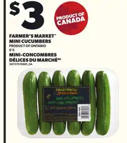 Independent Grocer FARMER'S MARKET MINI CUCUMBERS, 6'S offer