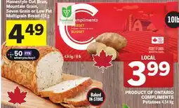 Foodland Homestyle Oat Bran, Mountain Grain, Seven Grain or Low Fat Multigrain Bread offer