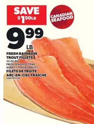 Independent Grocer FRESH RAINBOW TROUT FILLETS, 22.02/KG offer